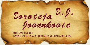 Doroteja Jovanković vizit kartica